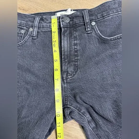 Madewell The Mid-Rise Perfect Vintage Straight Jean Black Ripped Edition Size 26 - Picture 12 of 13
